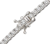 Diamonique Epiphany Platinum Clad  Endless Brillian Tennis Bracelet 7-3/4"